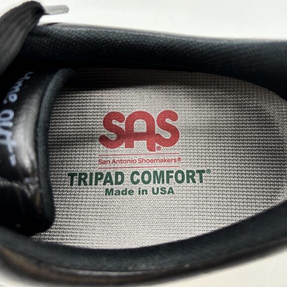 SAS Shoes Mens 11 Black Leather Timeout Tripad Comfort Padded Tongue Lace Up USA